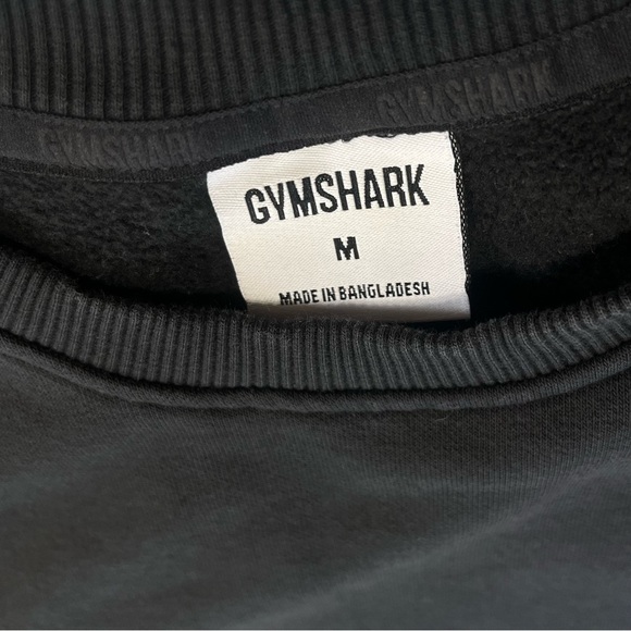 Gymshark Crest Crewneck Sweatshirt Slim Fit Black Mens Size Medium - Picture 4 of 7